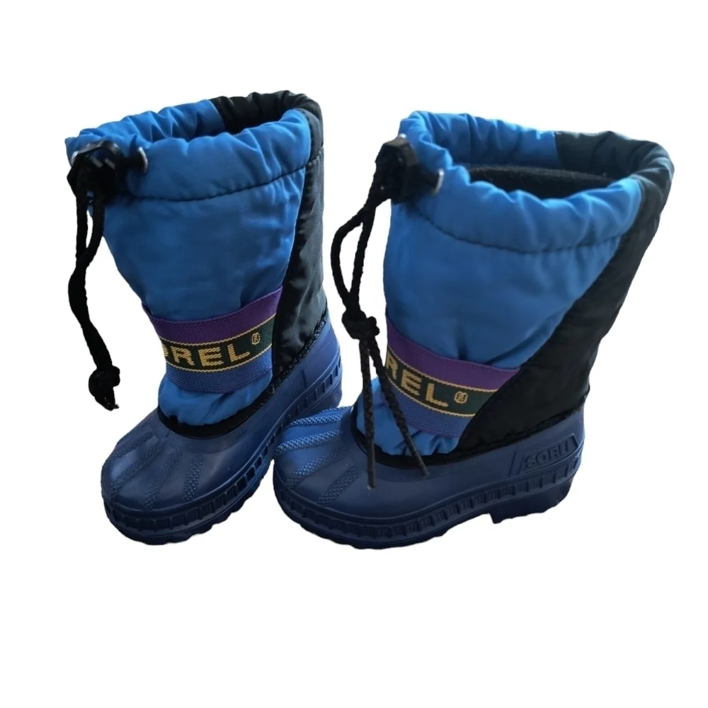 Sorel Blue/Black Winter Snow Boots With Removable Felt Lining Size 6